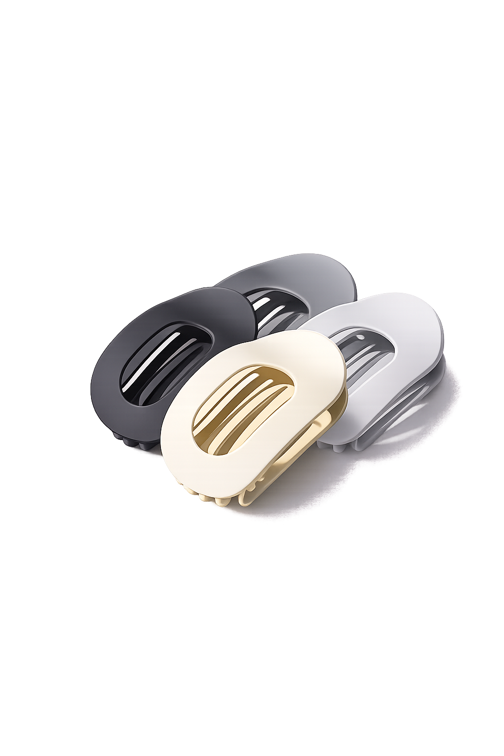 Pinzas Ovaladas Mate para el Cabello (4 piezas)